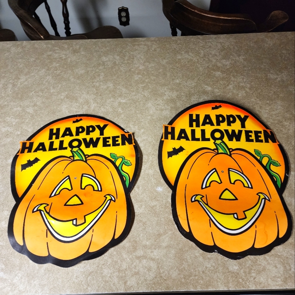 2 vintage Beistle Happy Halloween decorations